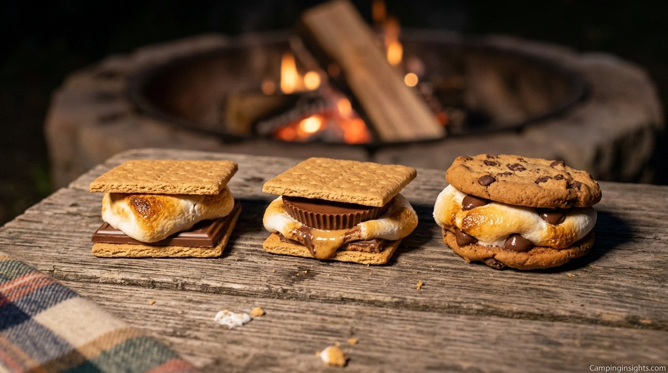 Campfire s'mores dessert camping food idea