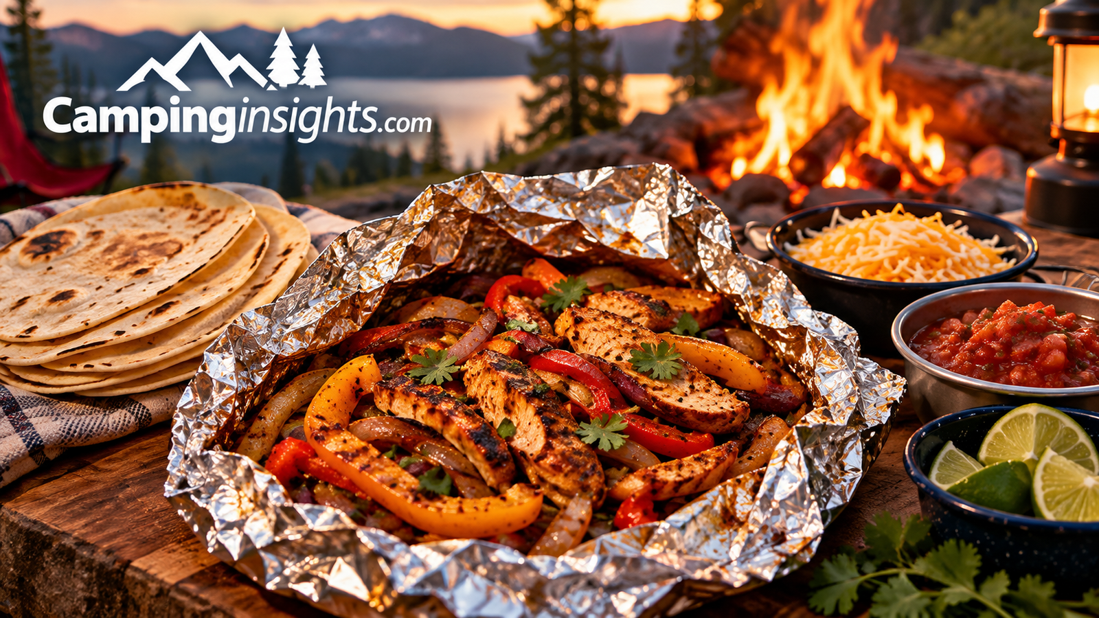 Foil packet fajitas camping dinner idea