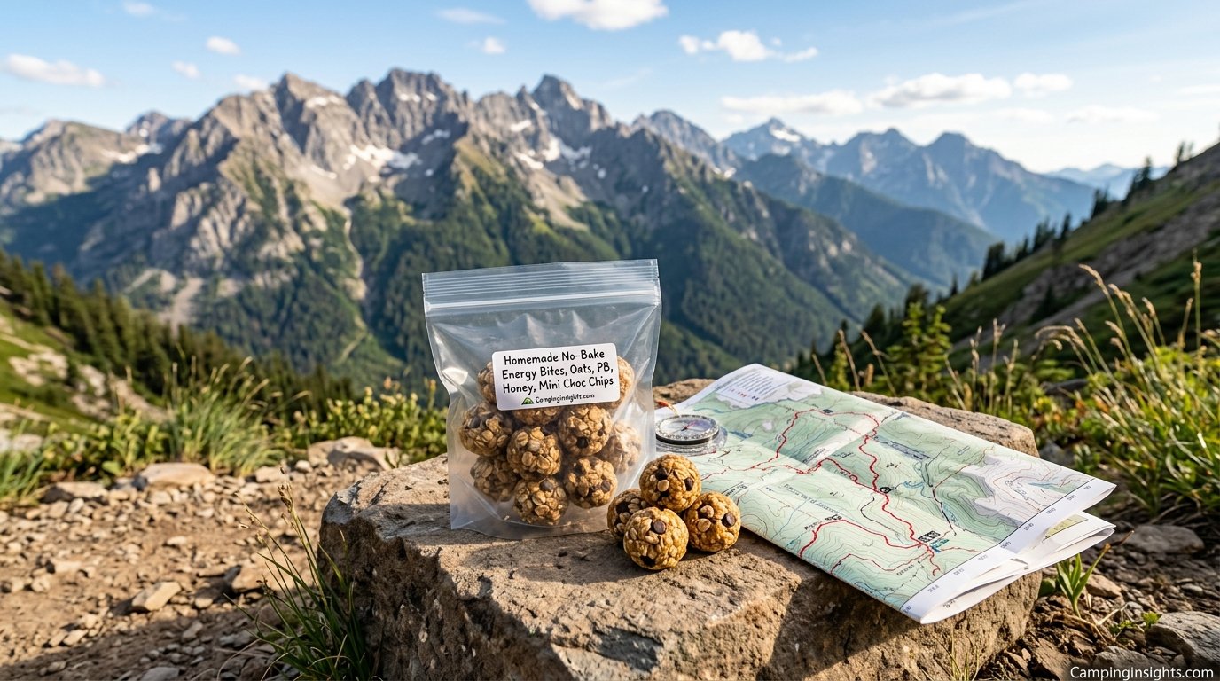No-bake energy bites backpacking snack idea