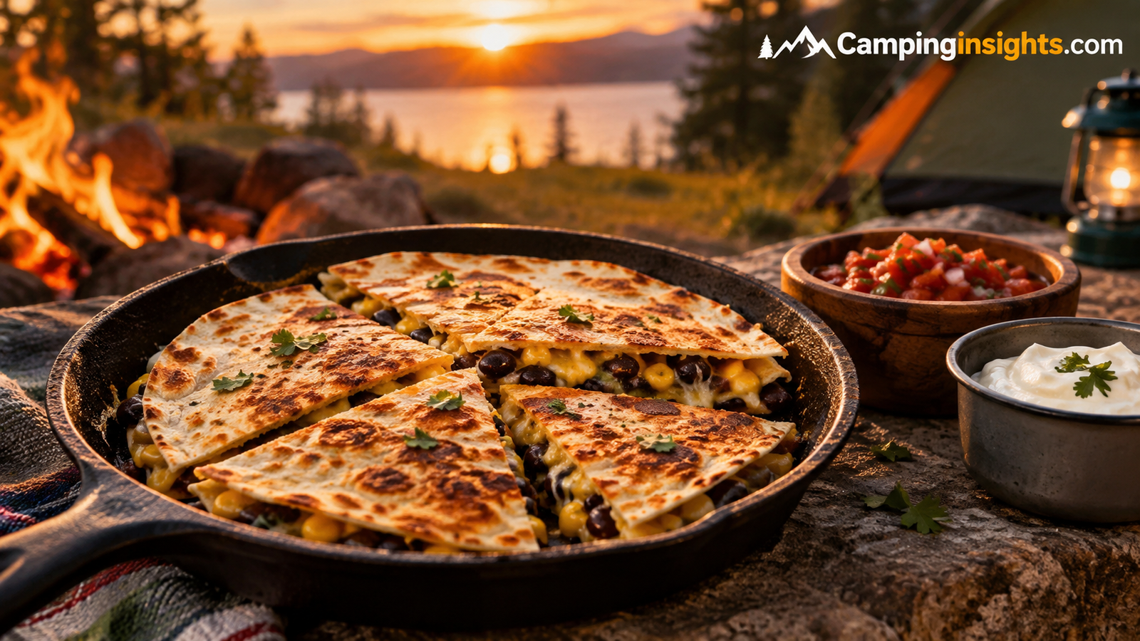 Vegetarian camp quesadillas camping food idea